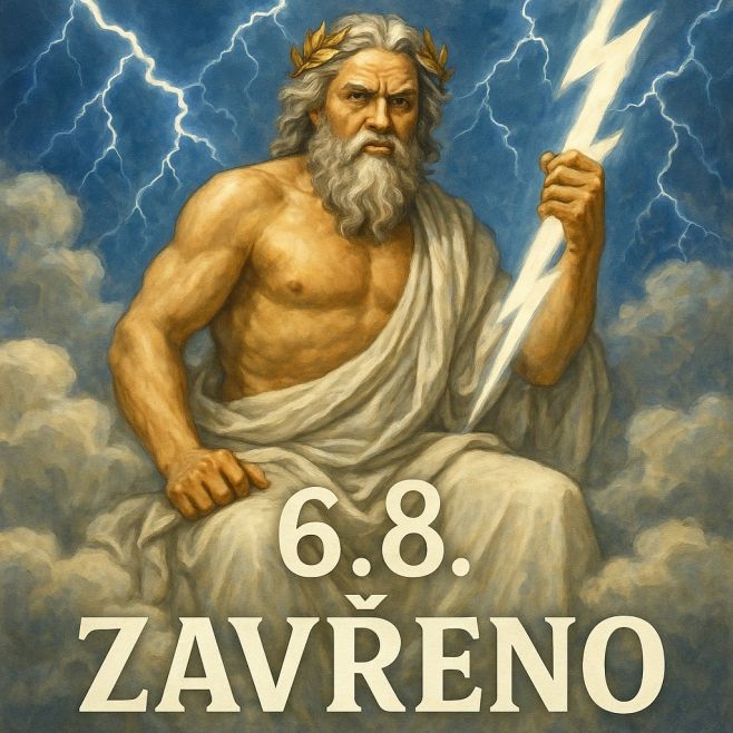 Dnes máme zavřeno! Zeus si vzal volno, blesky dal nabít a obláčky jdou na generálku. Děkujeme za pochopení a těšíme se...